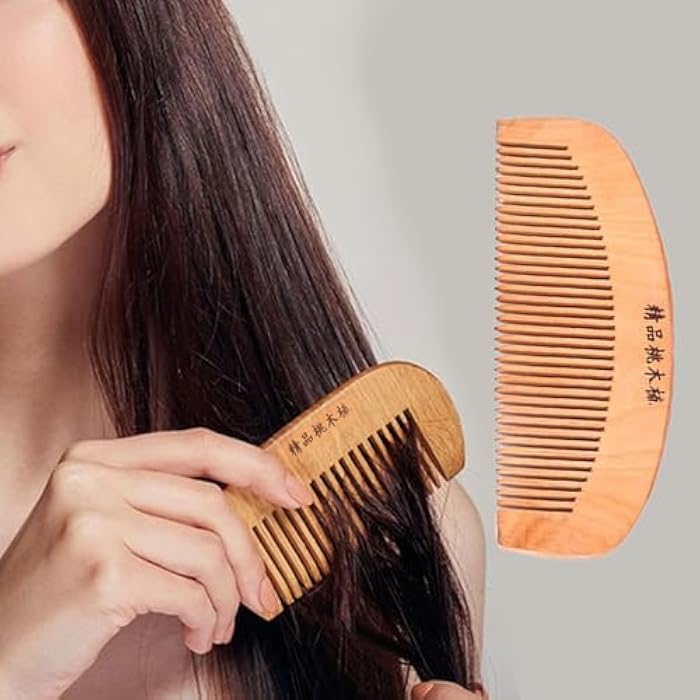 3 Pieces Unisex Anti-Static Wide Tooth Wood Hair Comb - Image 5